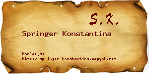 Springer Konstantina névjegykártya